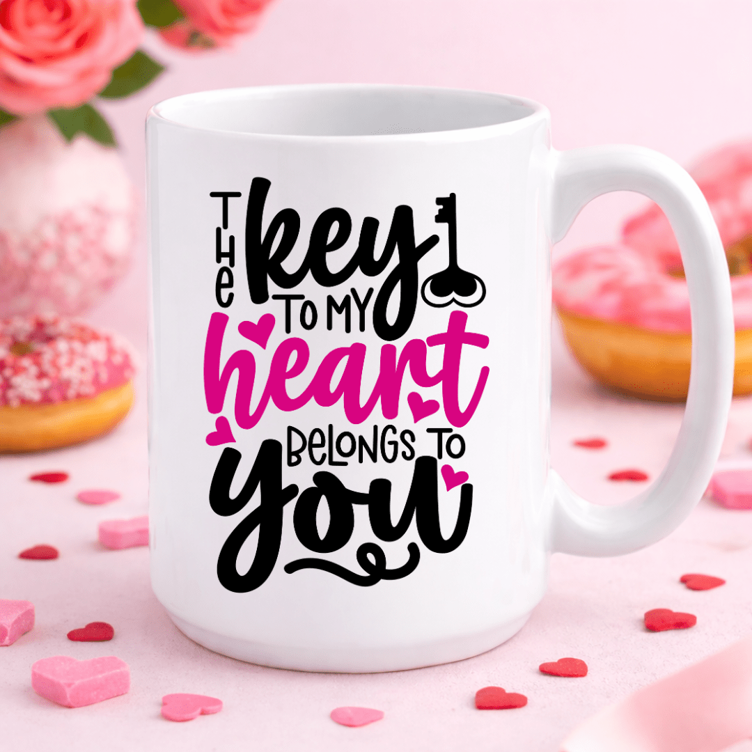 The Key to My Heart Belongs to You 15oz White Mug - 931 Graphics